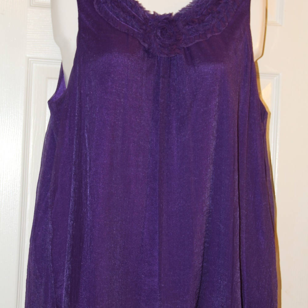 Sunny Leigh Woman Dressy Sleeveless Purple Blouse